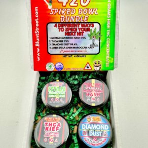 420 Spiked Bowl Bundle | 4g THCA Toppers | Diamond Dust, Hash & Kief